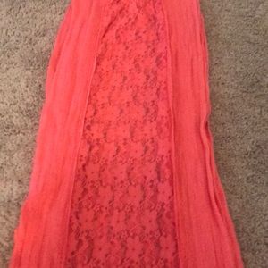 Pink Knit/Lace Scarf